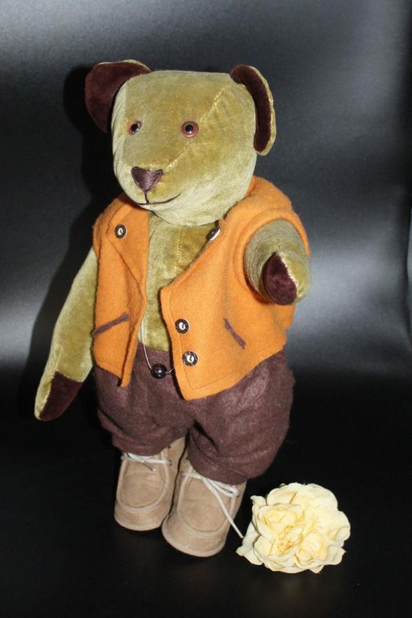 Sammlerteddybär in grün - Unikat