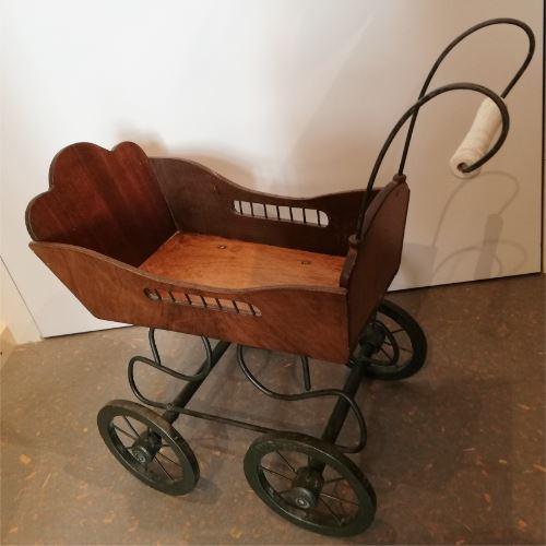 Puppenwagen antik vintage, Holz 