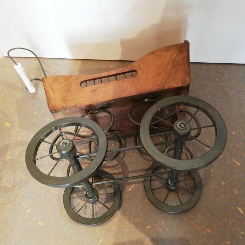 Puppenwagen antik vintage, Holz 