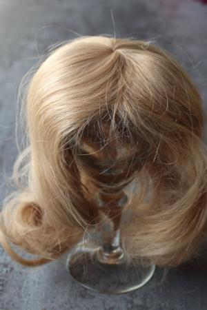 Puppenperücke Echthaar blond lang